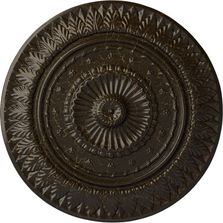 Christopher Ceiling Medallion, Hand-Painted Stone Hearth Crackle, 26 5/8OD X 2 1/4P
